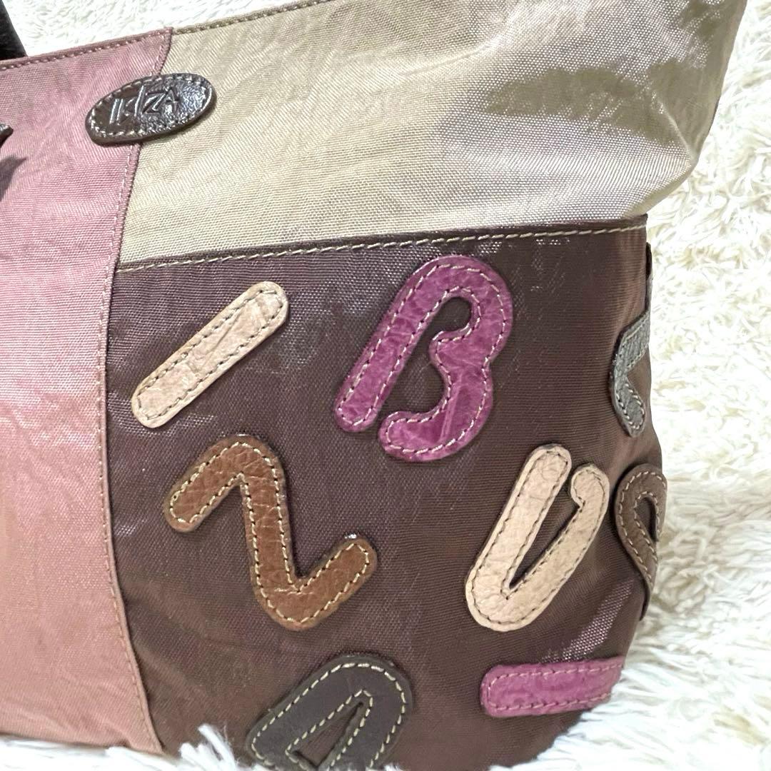 未使用級✨IBIZA イビサ ハンド　トートバッグ ナイロン ピンク チャーム付