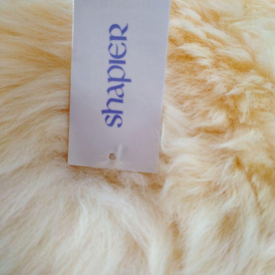 新品【川島織物セルコン】羊毛皮　ムートンクッション　ラグ　2枚　35x35cm