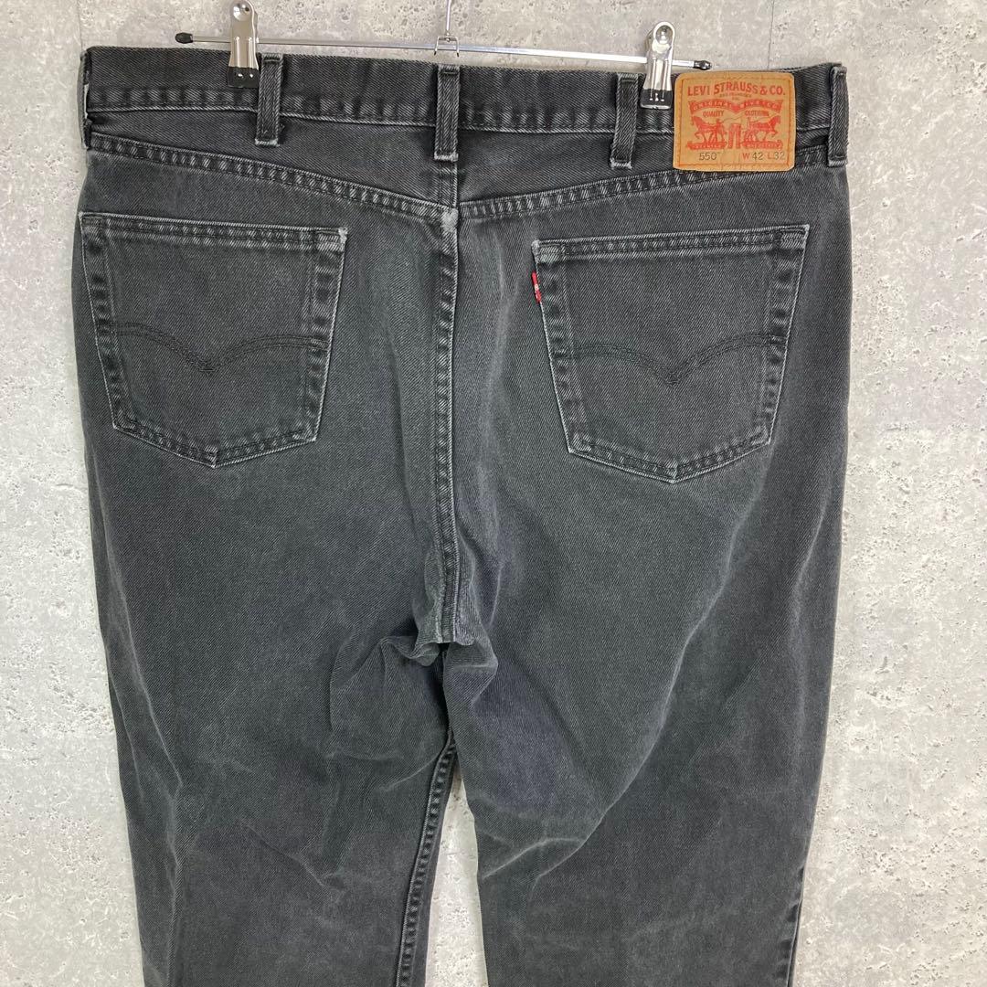 リーバイス550 バギー　ブラックデニム　ジーンズ　ビックサイズW42 L32