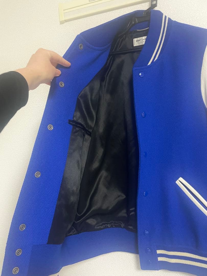 SAINT LAURENT テディボンバージャケット　ブルー