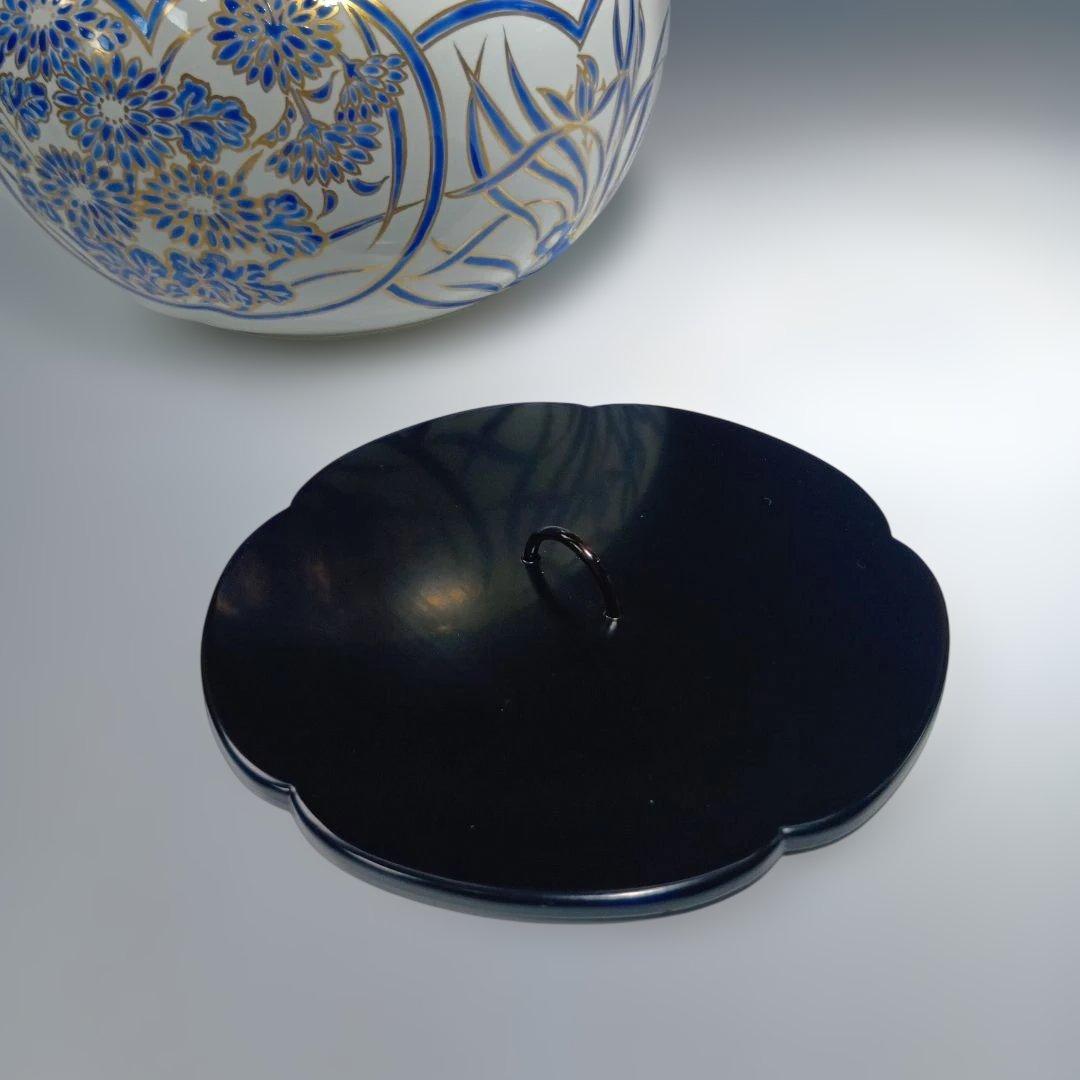 茶道具　金彩捻梅　水指　祥堂造　 共箱