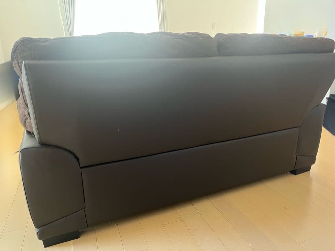 ［asukin］ニトリ　２人掛け布貼りソファ(ウォール3KD DBR)