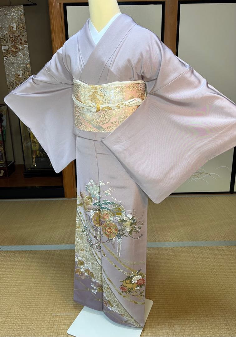 正絹豪華色留袖4点フルセット 色留袖　袋帯　帯締め帯揚げ