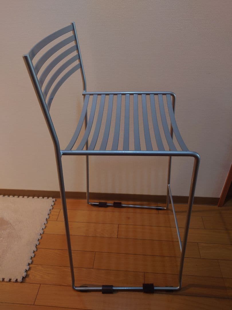 美品　ハイスツール　シルバー　金属　ハイチェア　カウンターチェア