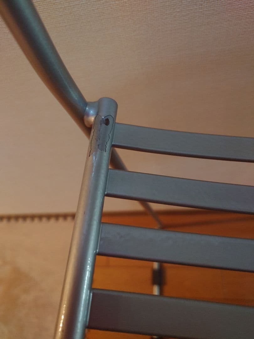 美品　ハイスツール　シルバー　金属　ハイチェア　カウンターチェア