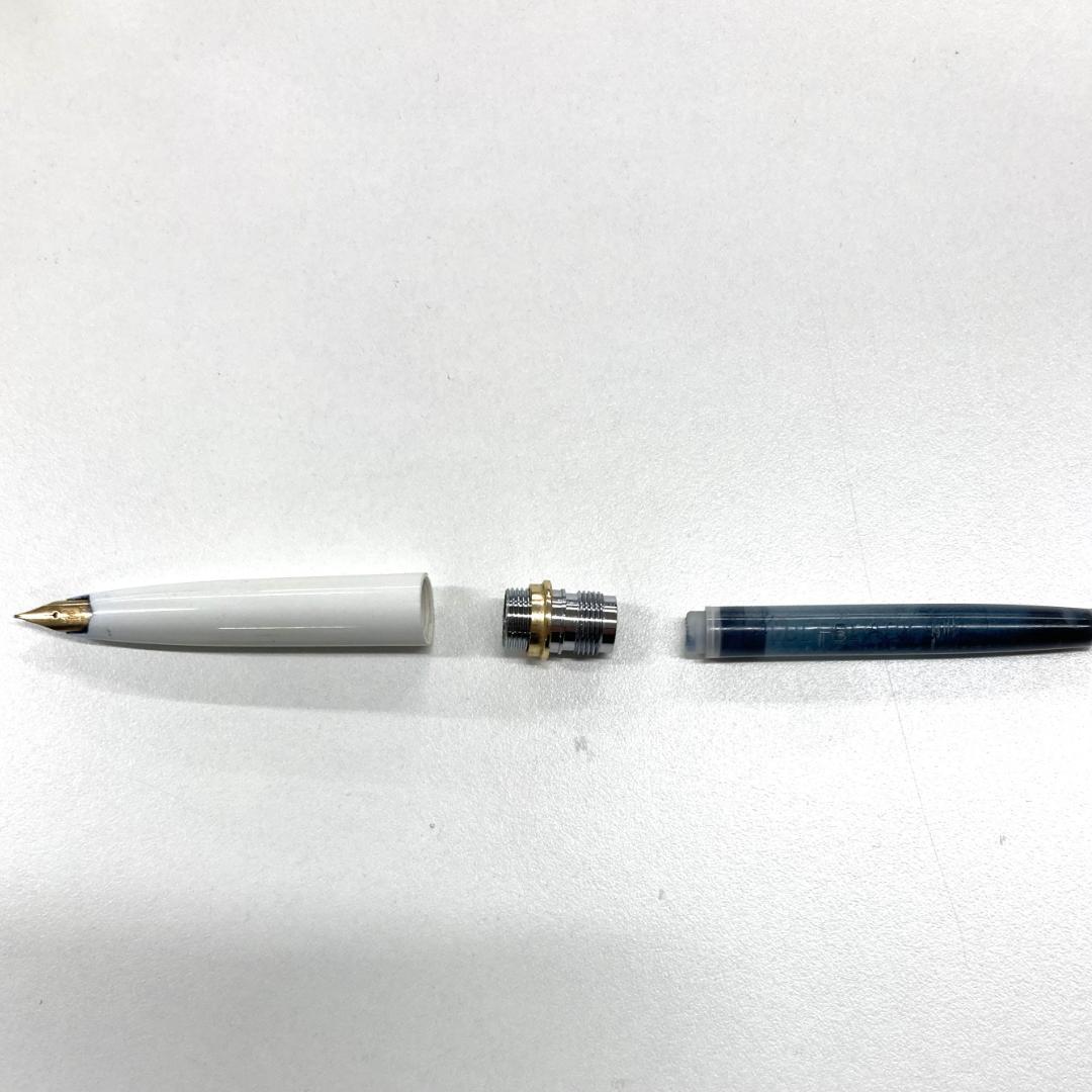 プラチナ Platinum 万年筆 ビンテージ 昭和レトロ ホワイト 14K