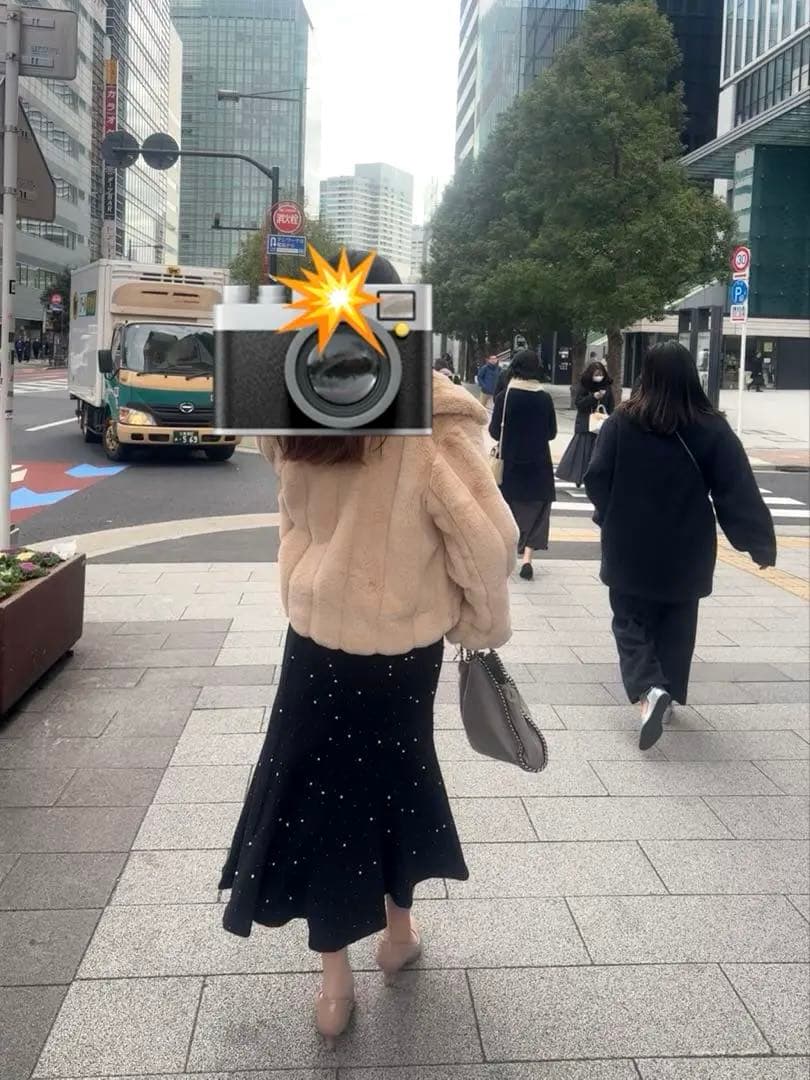 【Leja】パールビーズ ワンピースドレス S