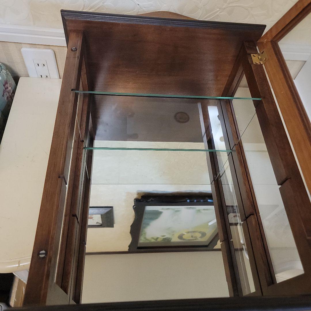 木製ガラスキャビネット　ガラス板1枚　ヴィンテージ