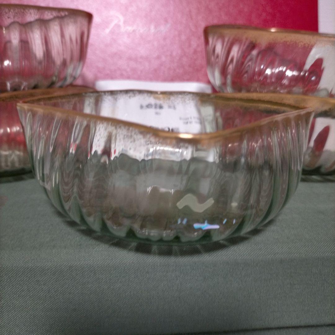 1910年頃 オールドバカラ Baccarat スクエアボウル 角鉢 5個セット