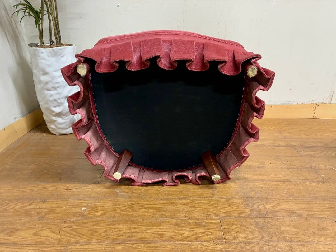 みるく☆管404☆イタリア製☆アンティーク☆ピンクファブリックソファー