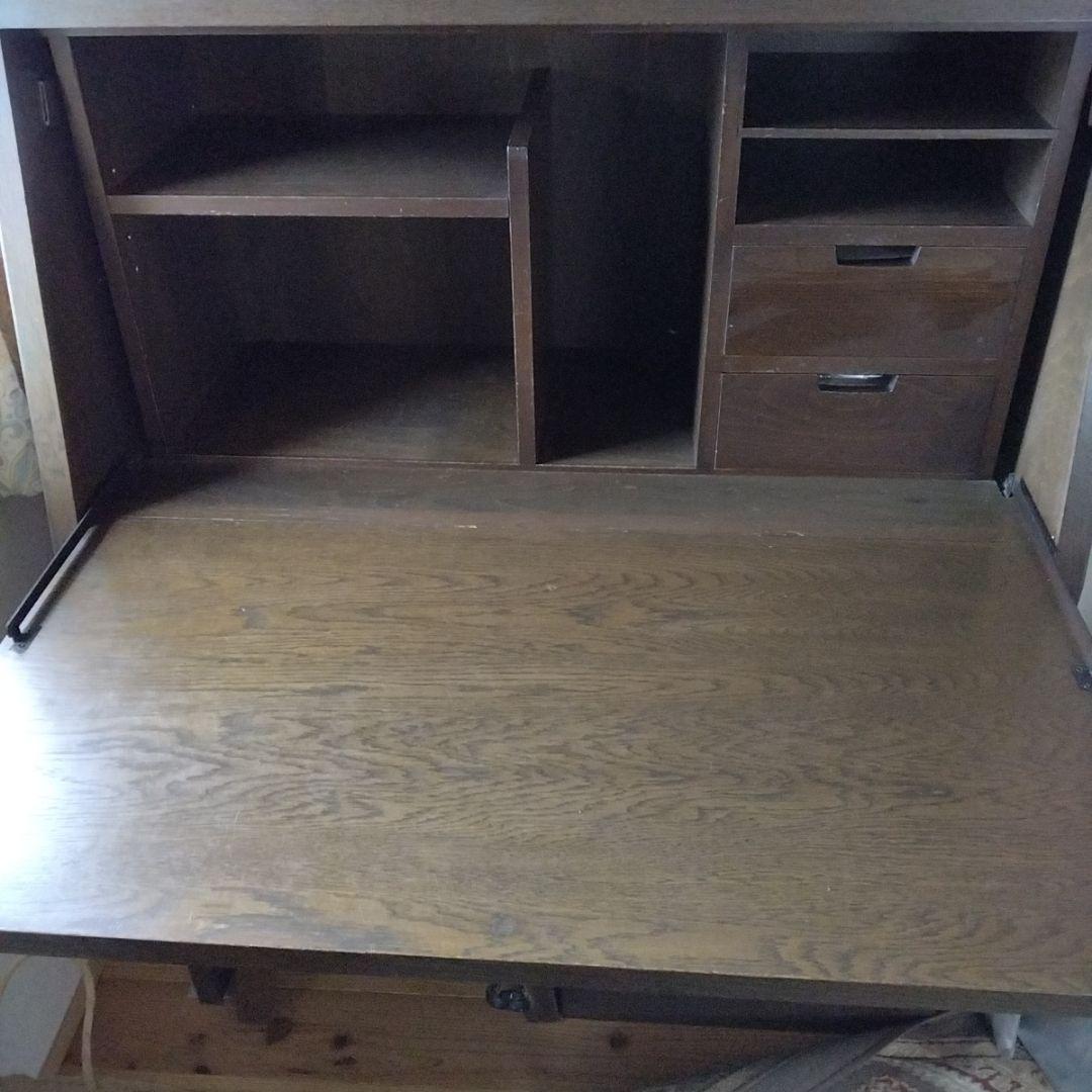 神戸家具　ライティングビューロー 木製机 引き出し付き