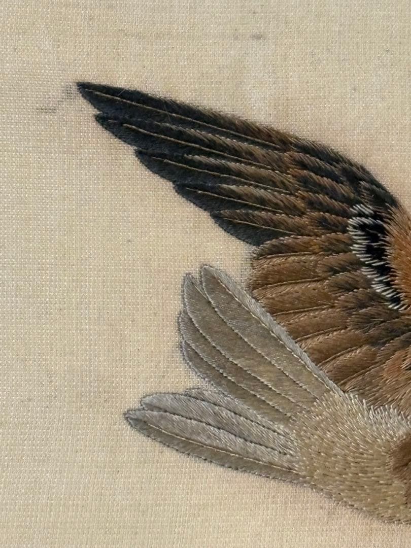 雀　茶道具 掛け軸 掛軸　刺繍　すずめ　鳥　絵画　日本画