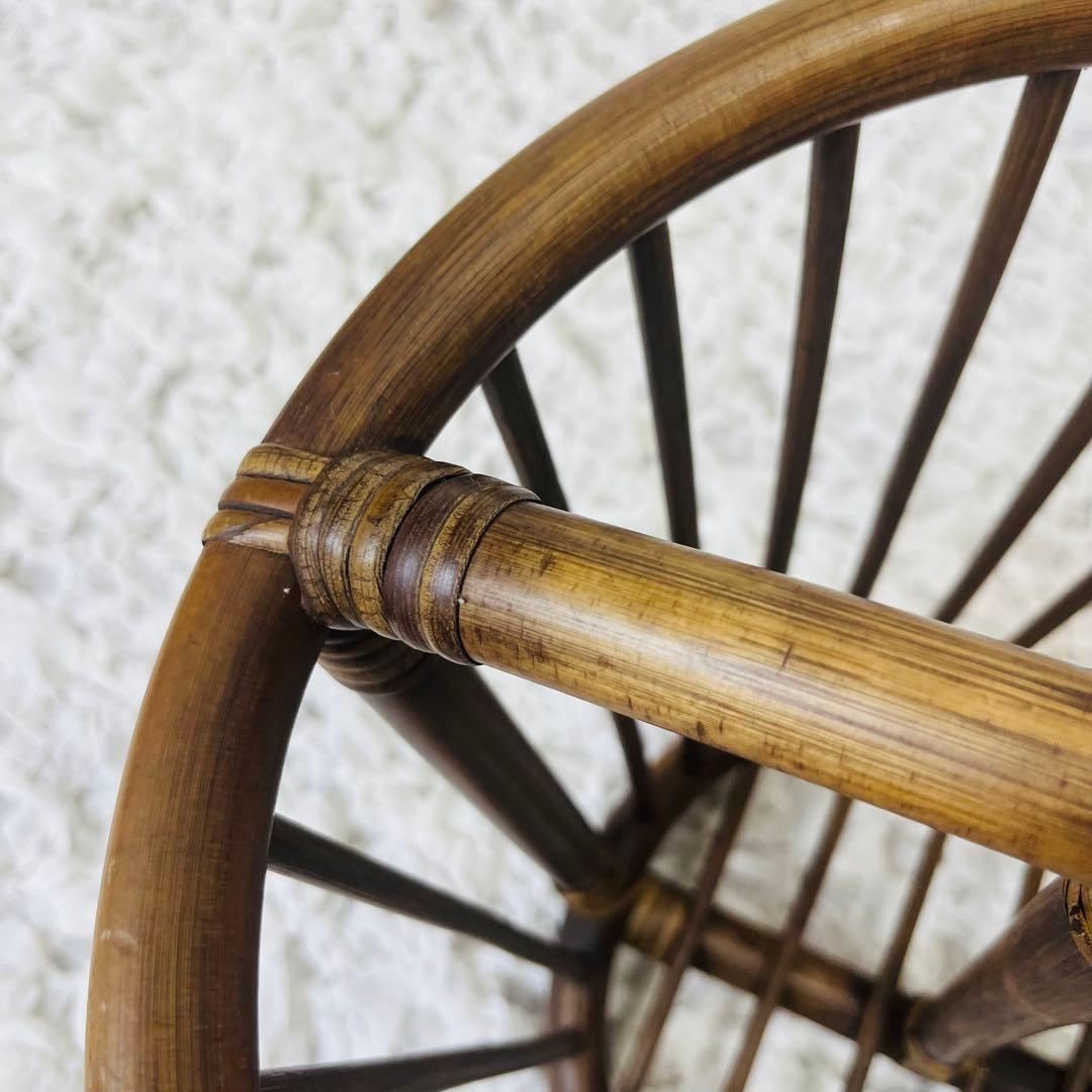 籐家具 小物入れ インテリア ラタンマガジンラック 籠かごアンティーク昭和レトロ