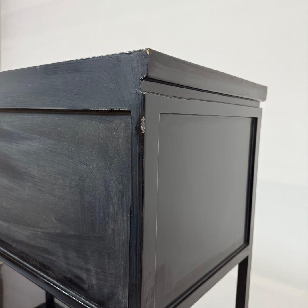 H21K68b 螺鈿細工 ラデン 黒漆塗り 飾り棚