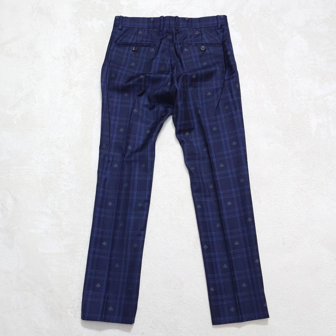 【極美品】GUCCI☆チェック×蜂刺繍☆ミケーレ期☆7-46R(M)