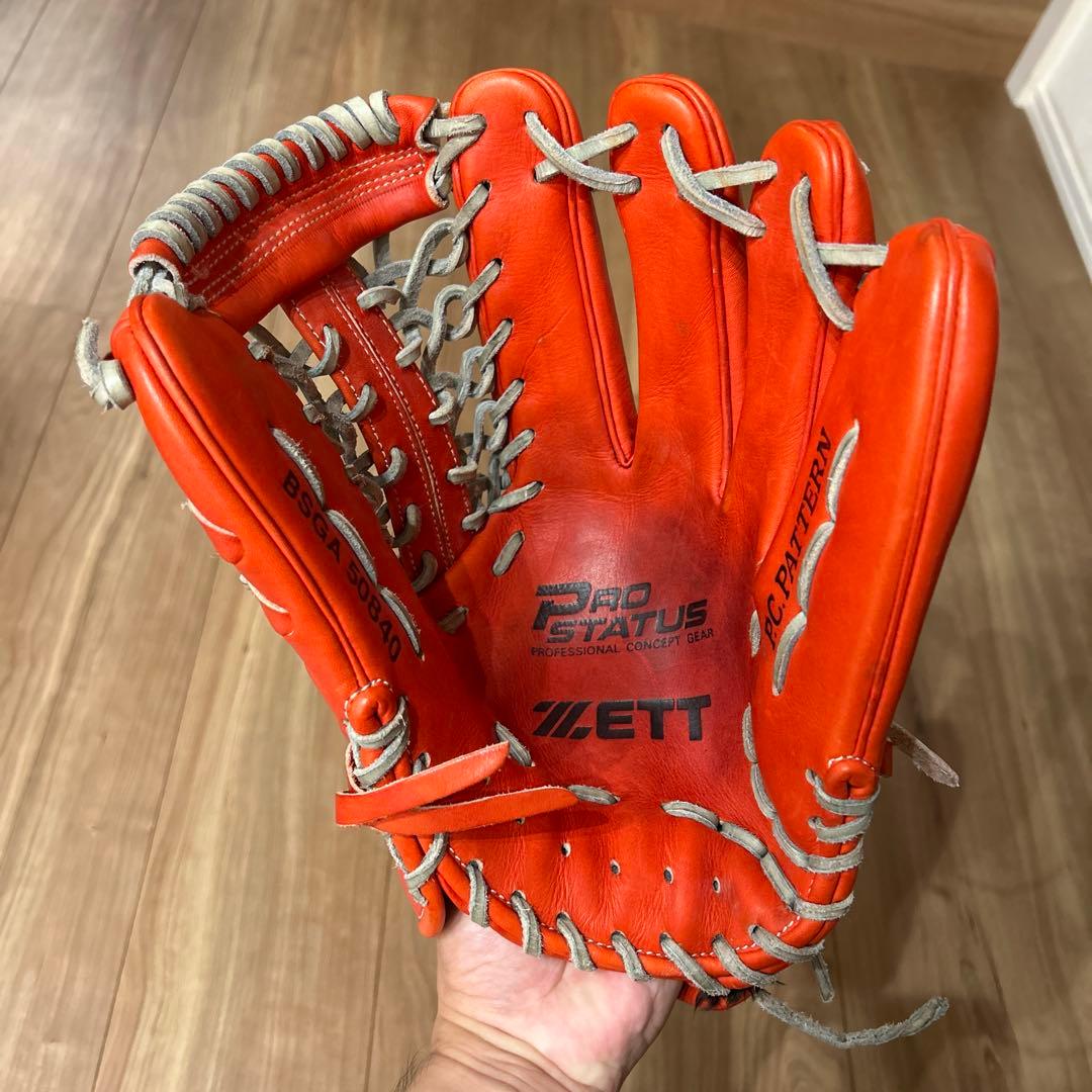 ★旧ラベルZETTプロステイタス外野手用ソフト軟式草野球★