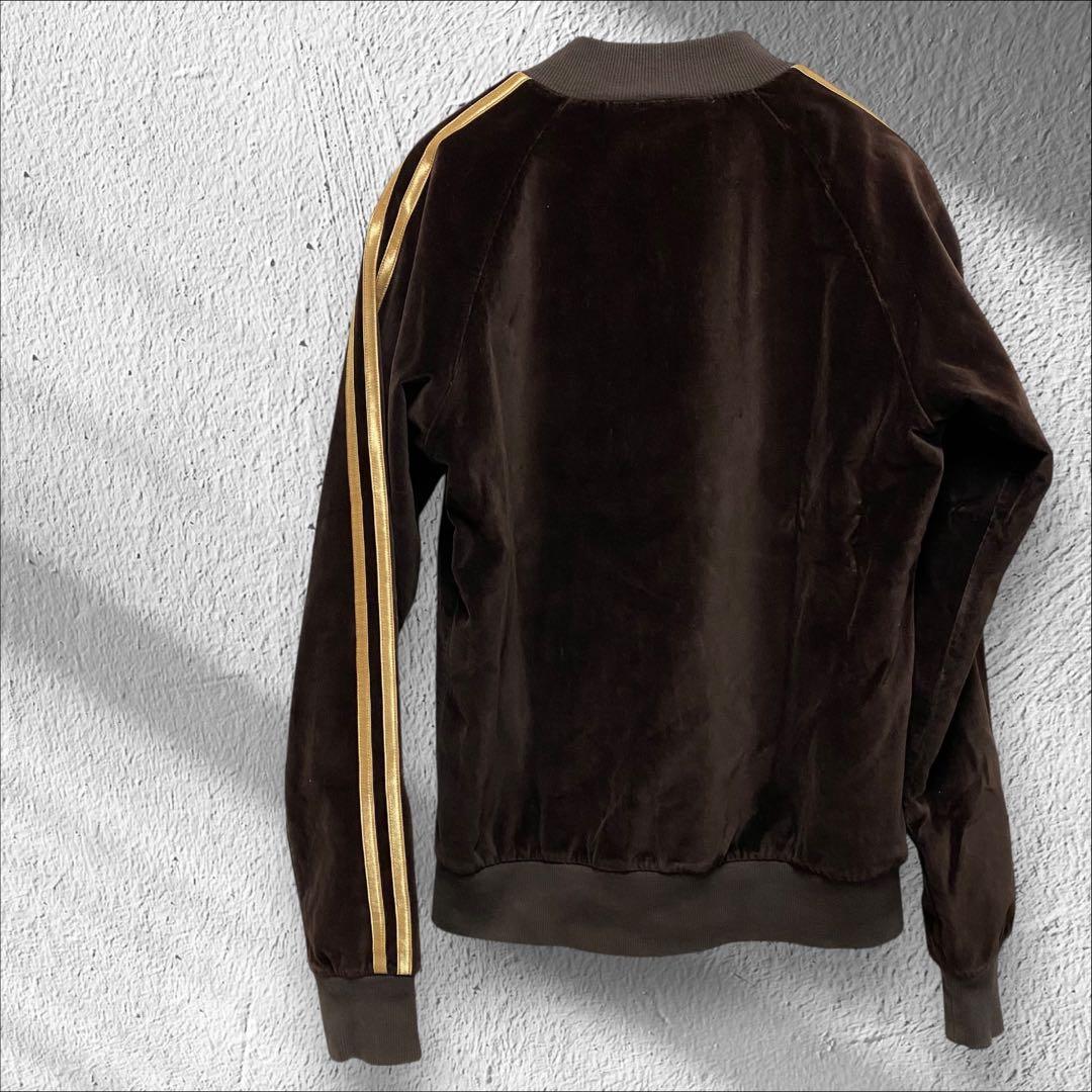 adidas トラックジャケット ブラウン ゴールド XS アディダス 茶