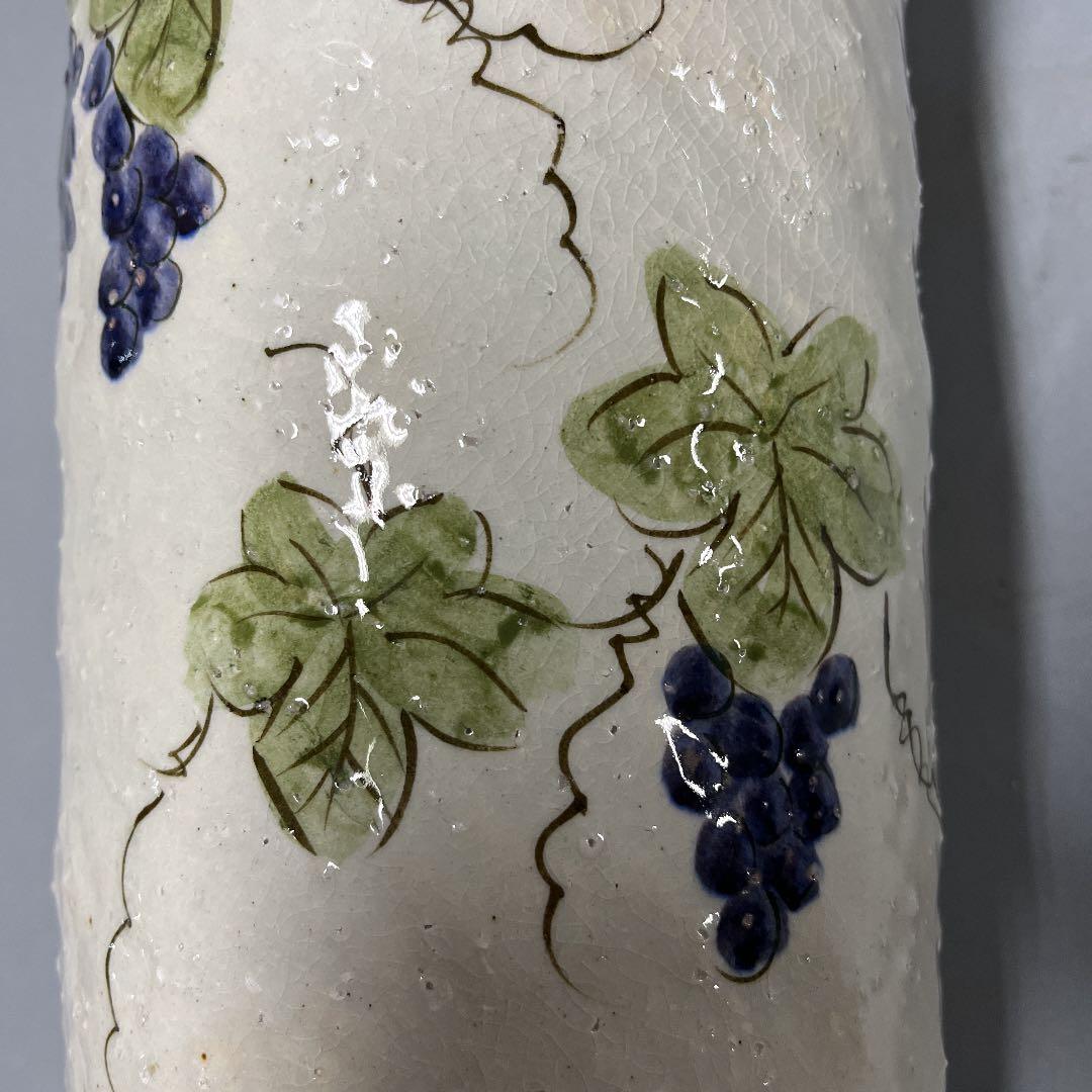 信楽焼傘立て  壷久郎窯作 ぶどう絵 高さ４６cm