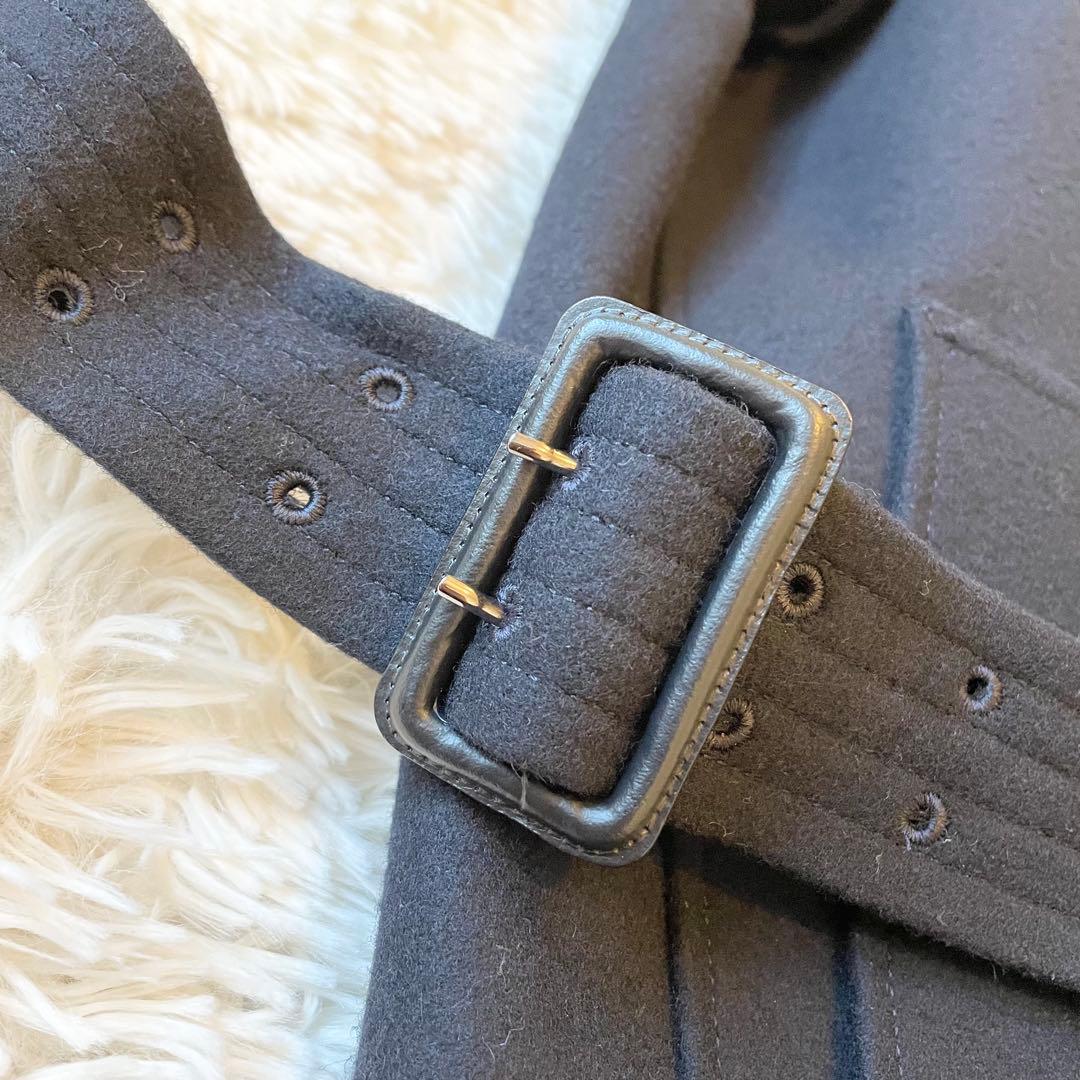 美品✨ポールスミス カシミヤ混 ロングコート ベルト ブラック 総裏地 フラワー