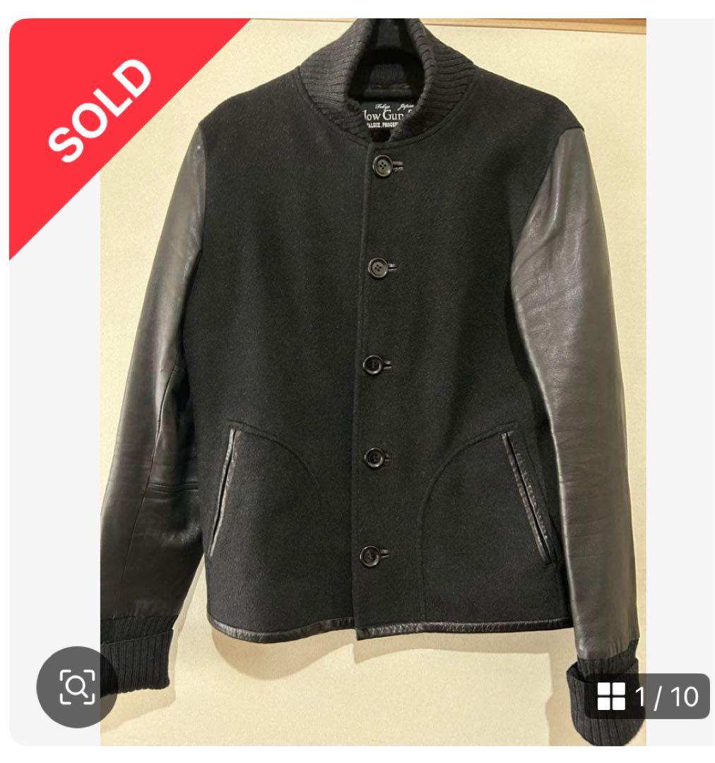 スロウガン　slowgun スタジャン　ブラック　サイズL ウール　シールレザー