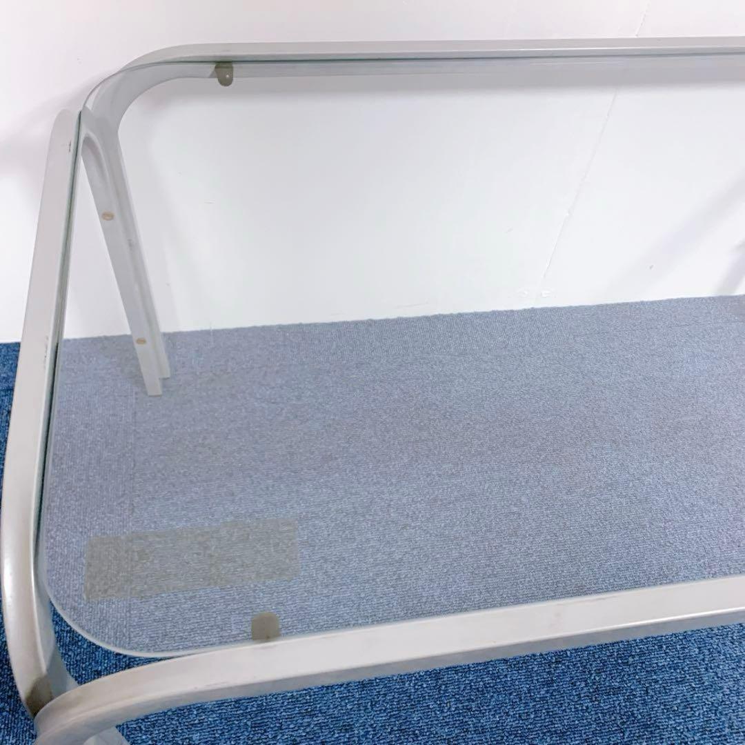 【アンティーク】昭和レトロ アイアンフレーム ガラステーブル センターテーブル