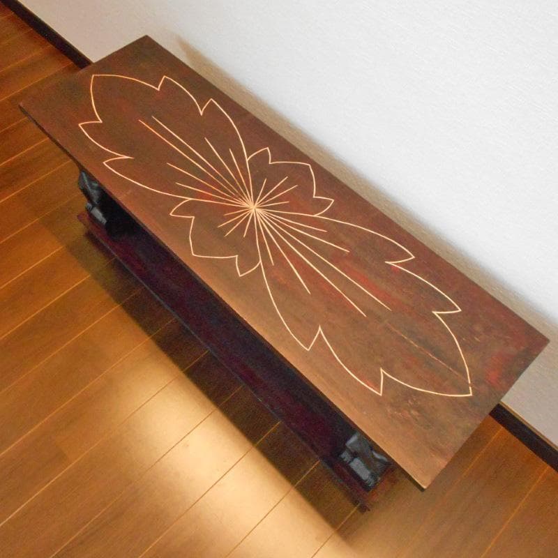 アジアン家具 バリ家具 花柄模様 ロータイプ ＴＶボード ＴＶ台 テレビ台