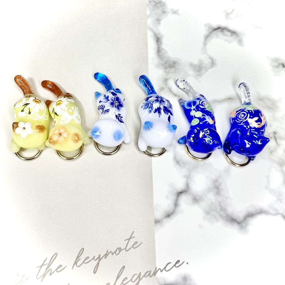 リクエスト専用　紫の花束　猫　5個セット