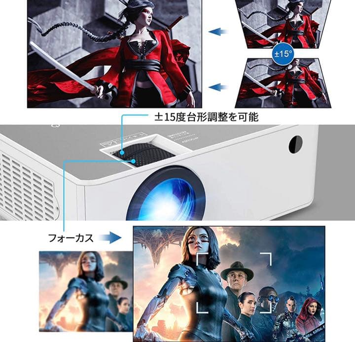 プロジェクター 9000ルーメン ネイティブ解像度1080P スマホ