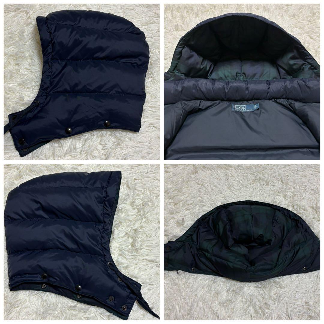 【ポロバイラルフローレン】ダウンベスト　2way ポニー刺繍　ネイビー L