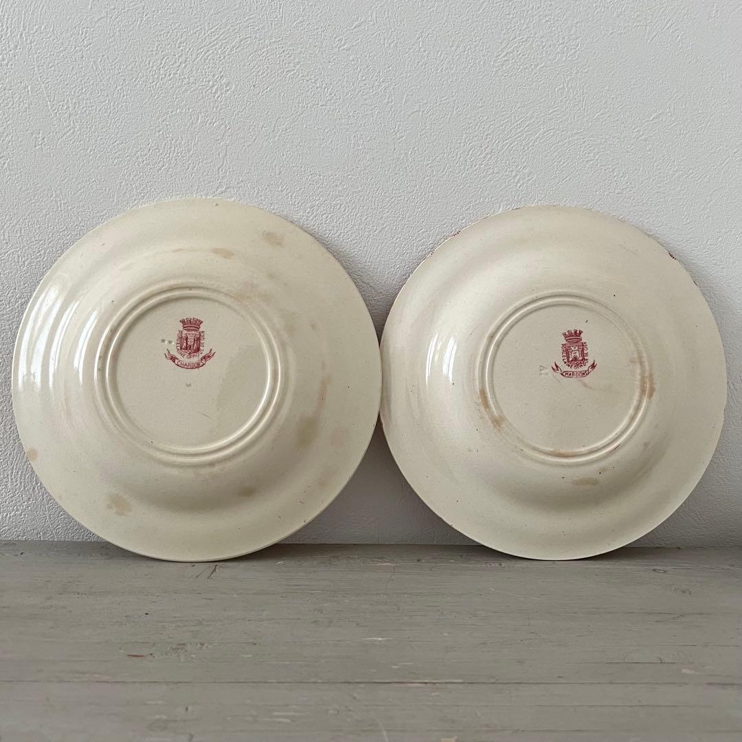 再値下げ❗️フランスアンティークプレート ジアン 2枚set スーププレート
