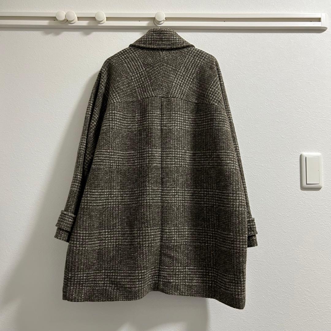 spick&span Wスライバーチェックハーフコート36 ブラウン