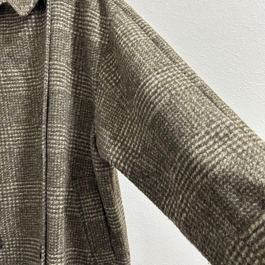 spick&span Wスライバーチェックハーフコート36 ブラウン