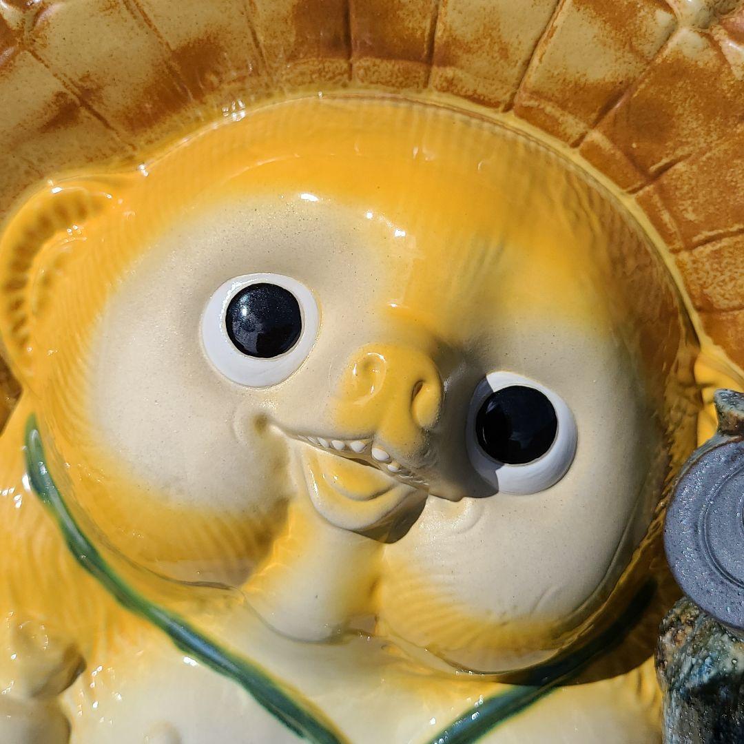 チョーチョー縁起物❗信楽焼ふくろう持狸 高さ６４cm