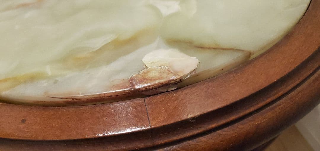 【イタリア製】天然石グリーンオニキス センターテーブル 猫脚 大理石