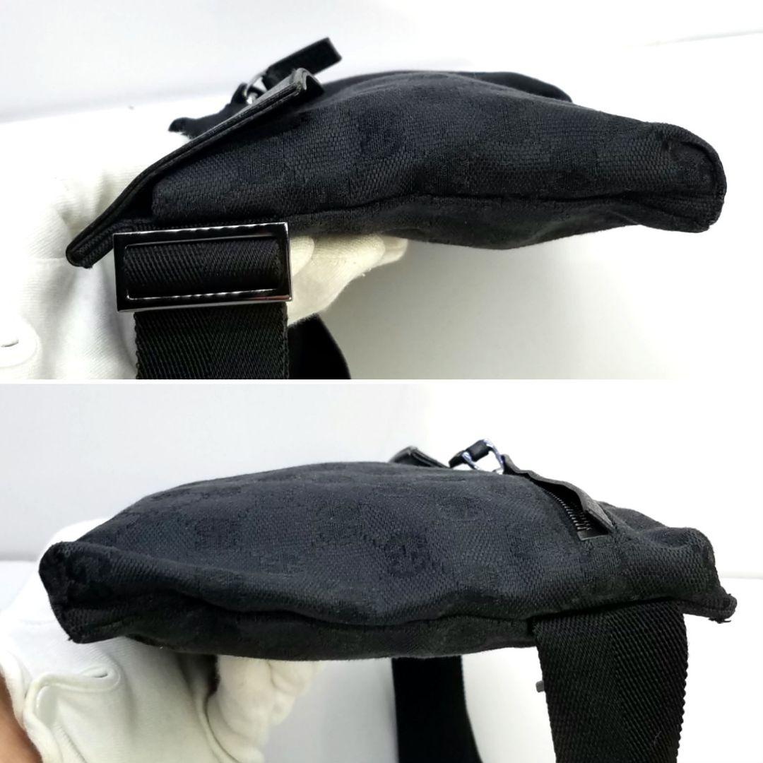 GUCCI グッチ ウエストボディーバッグ 財布 GGキャンバス 黒 ブラック