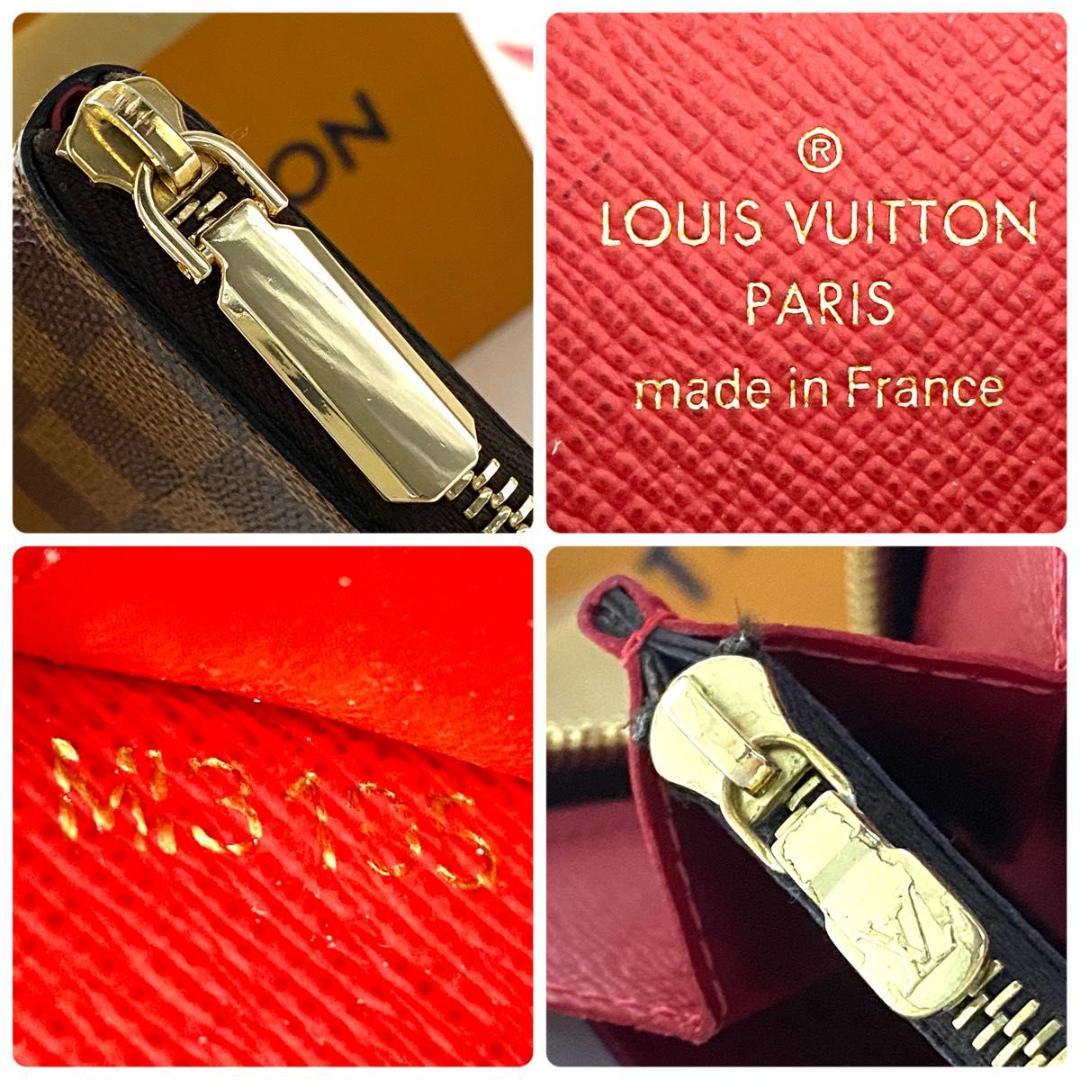 ルイ ヴィトン◎ポルトフォイユ クレマンス ダミエ コクリコ ラウンドファスナー