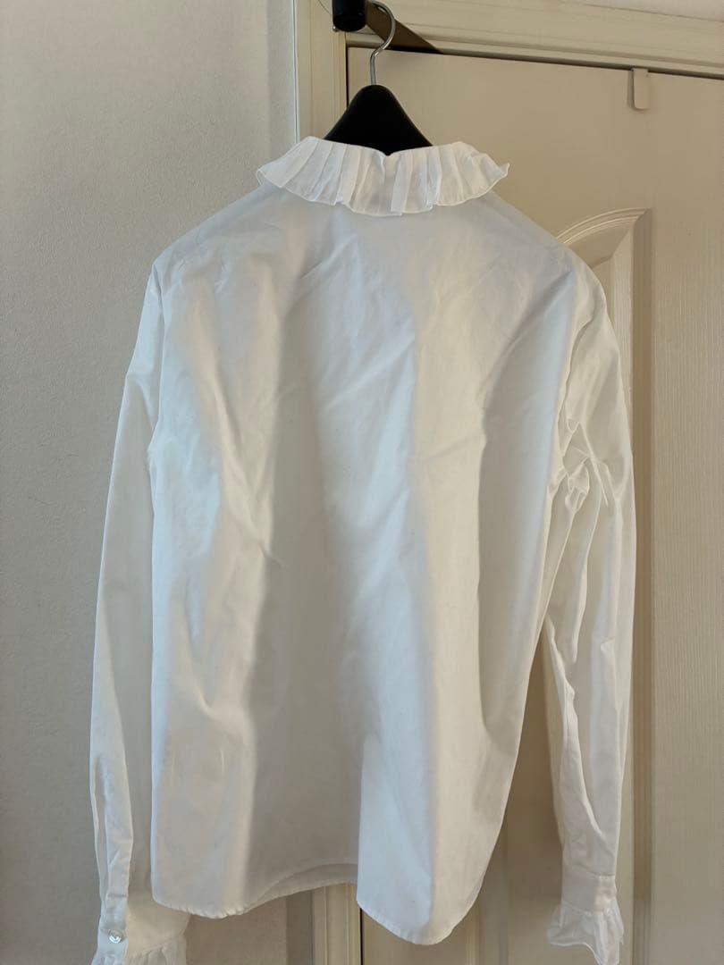 ★新品★定価28600 agnes b. フリル襟ラッフルブラウス 40 白