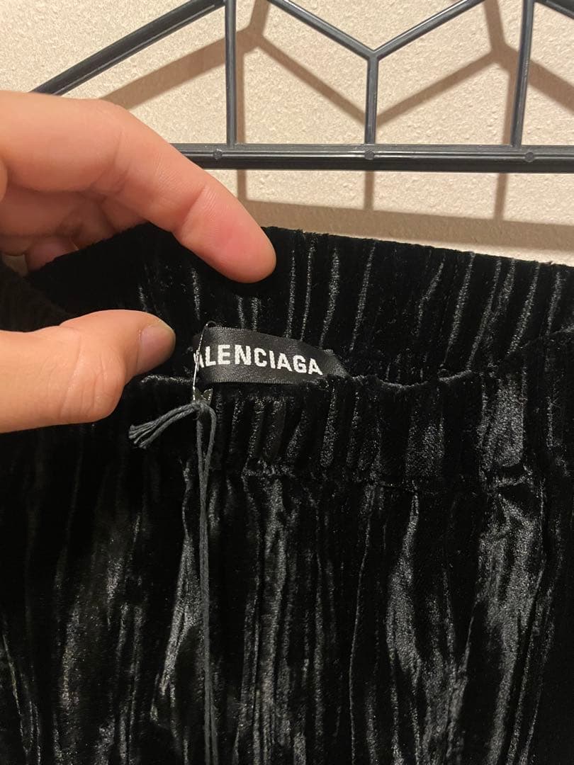 ［新古品］BALENCIAGA バレンシアガ ベロアパンツ ベルベット 42