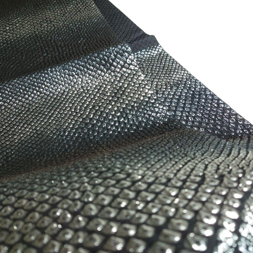 正絹 袋帯 六通柄 岡文織物謹製 鹿子柄 ギラギラ モード 洒落 逸品 未使用品