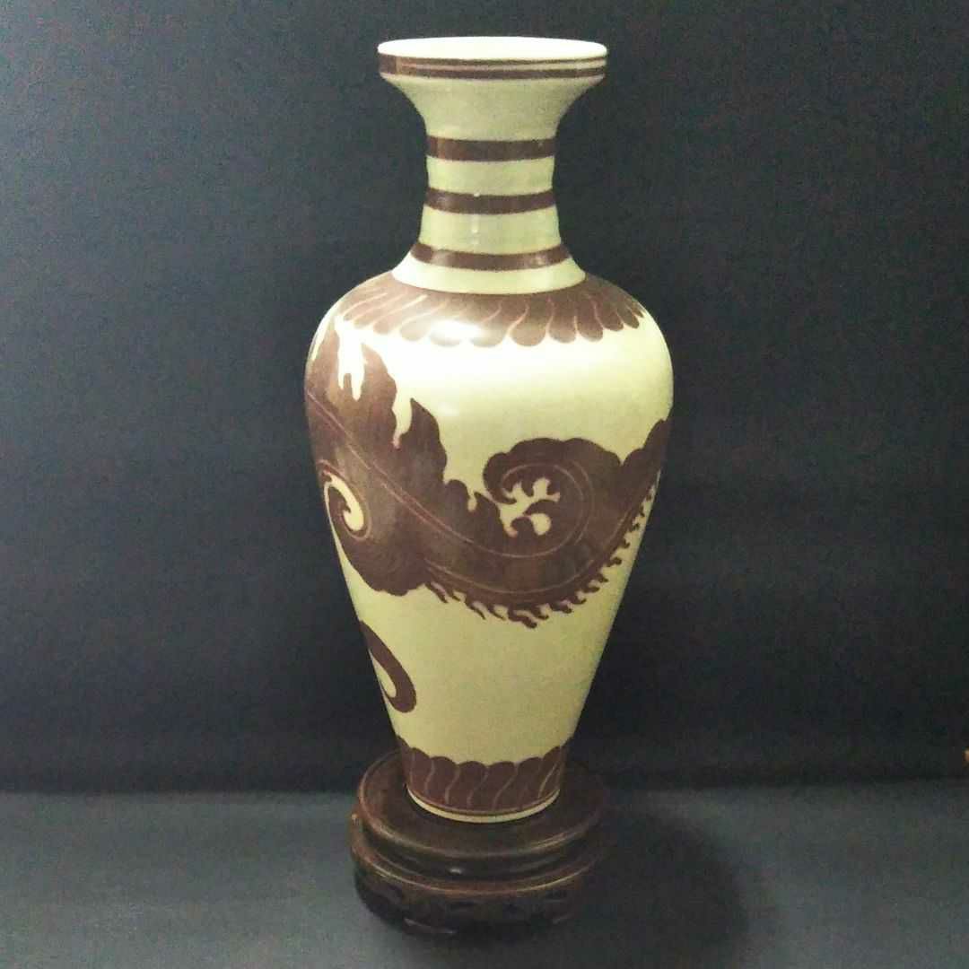 ※中国古美術/釉裏紅龍紋大瓶/