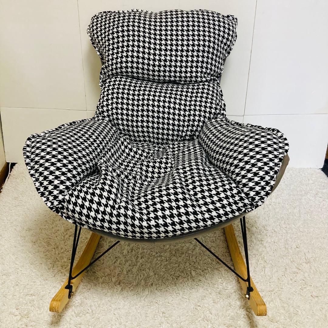 【激安】ロッキングチェア　足置きセット　1人掛け　ふわふわ