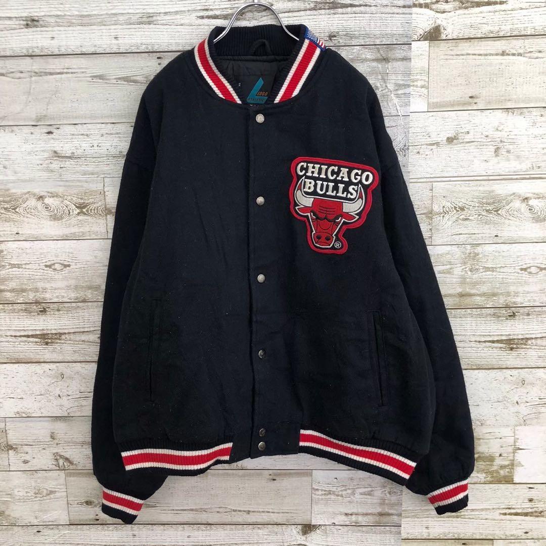【k8926】ツナマヨ　90s Logo Athletic製シカゴブルズ刺