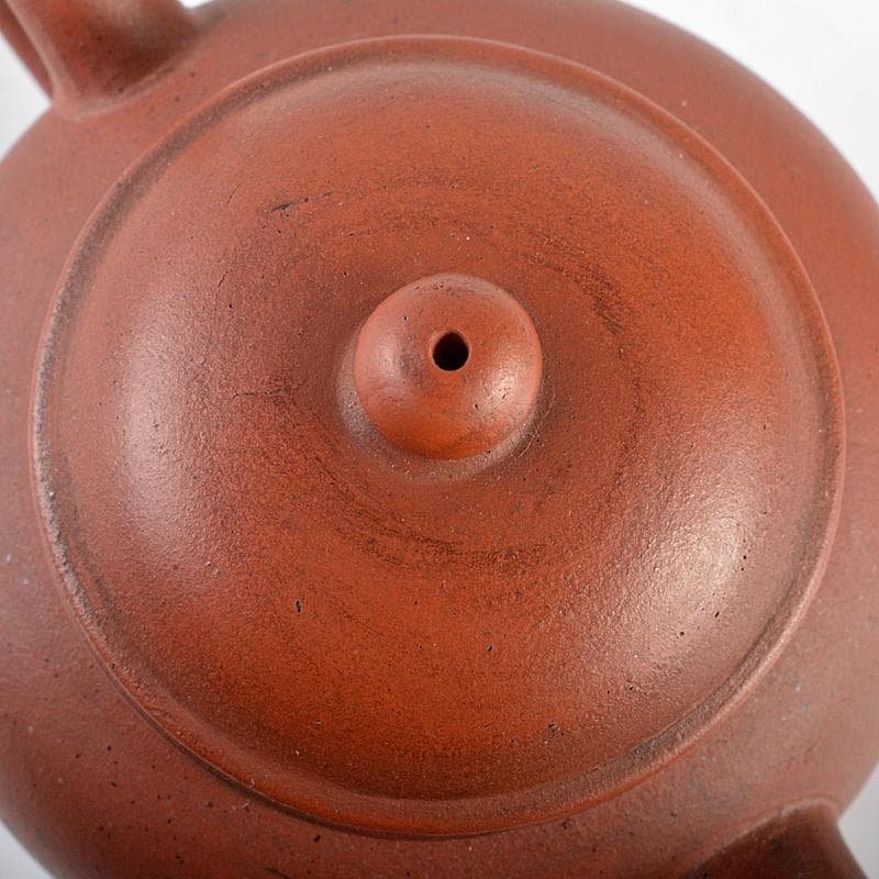 中国　紫砂　朱泥　急須　茶壷　在銘　仕覆・時代箱付　Y　R5938