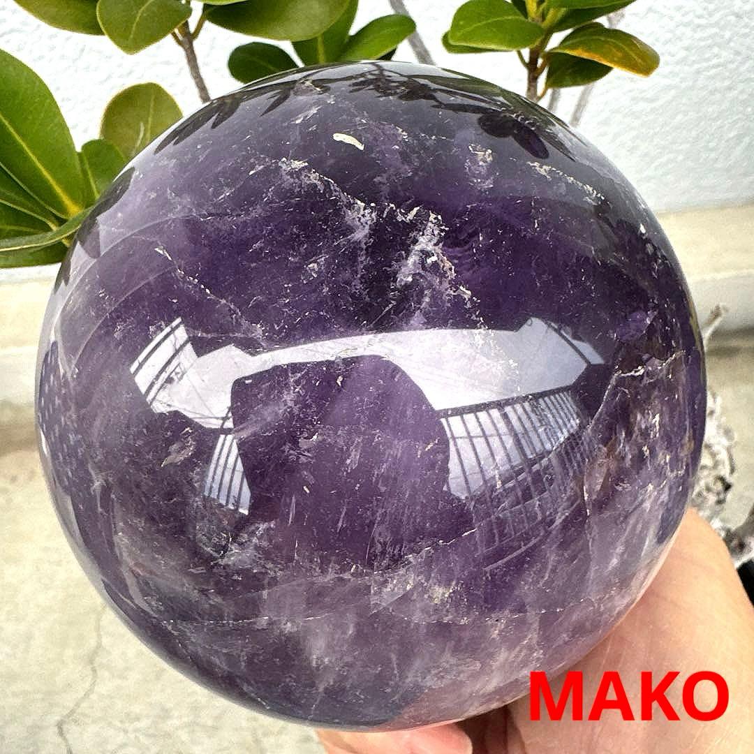 M1855☆アメジスト丸玉直径120mm2.4Kg☆天然石☆N51102