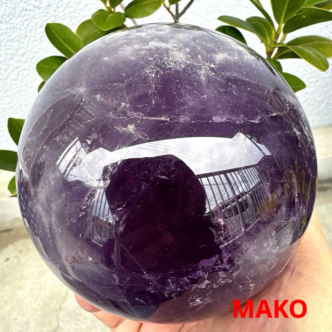 M1855☆アメジスト丸玉直径120mm2.4Kg☆天然石☆N51102