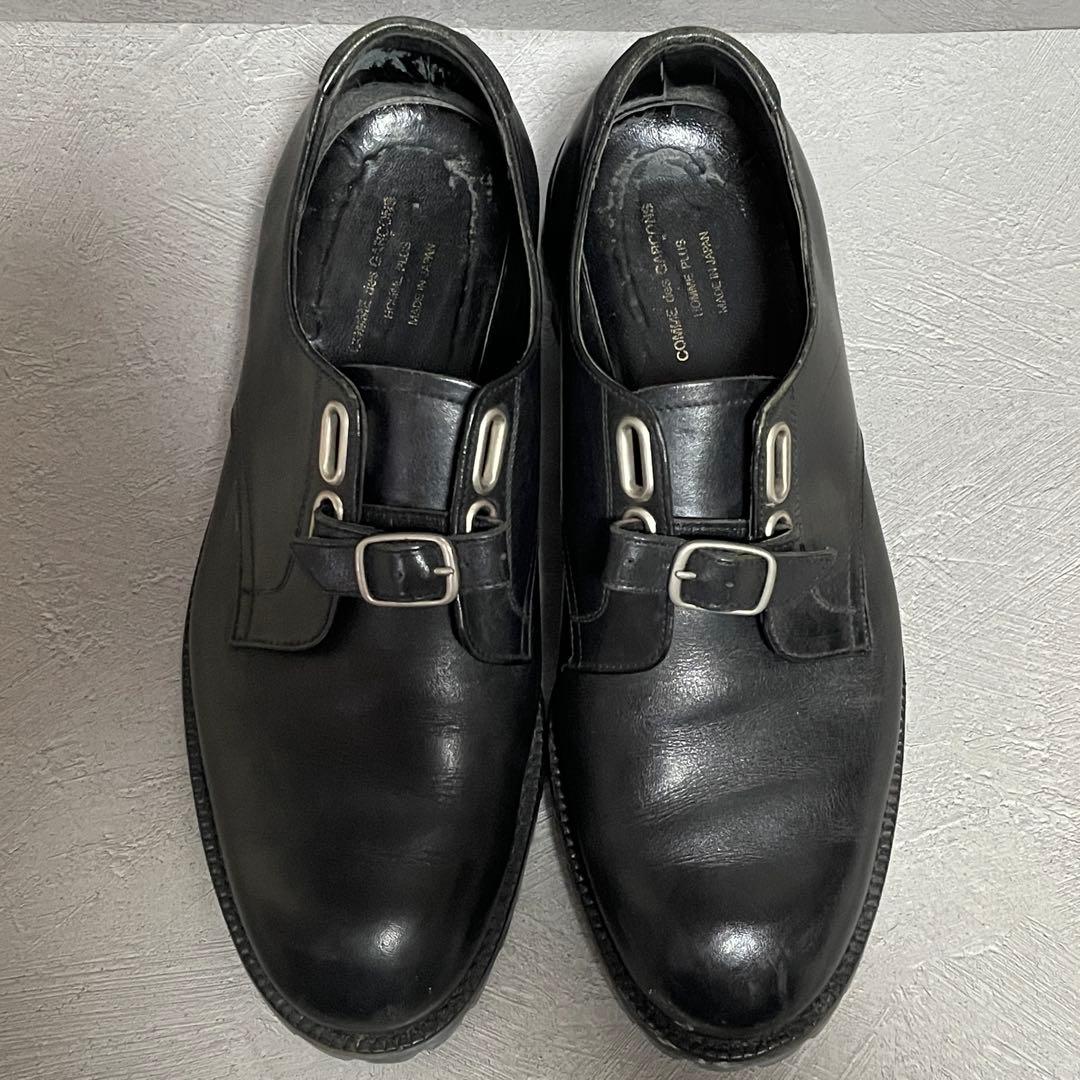 コムデギャルソン レザーシューズ ダブルモンクストラップ ブラック