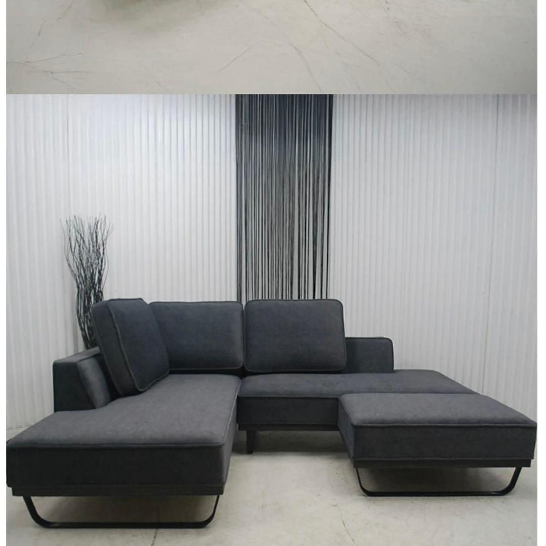 残り1ヶ月半❗️早い者勝ち❗️美品L型 カウチソファー オットマンセット 布製 撥水