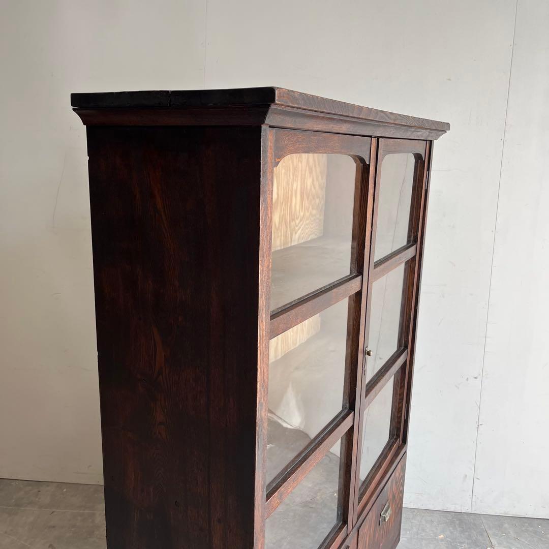 アンティーク ガラス 戸棚 チェスト キャビネット 飾り棚 昭和レトロ z477