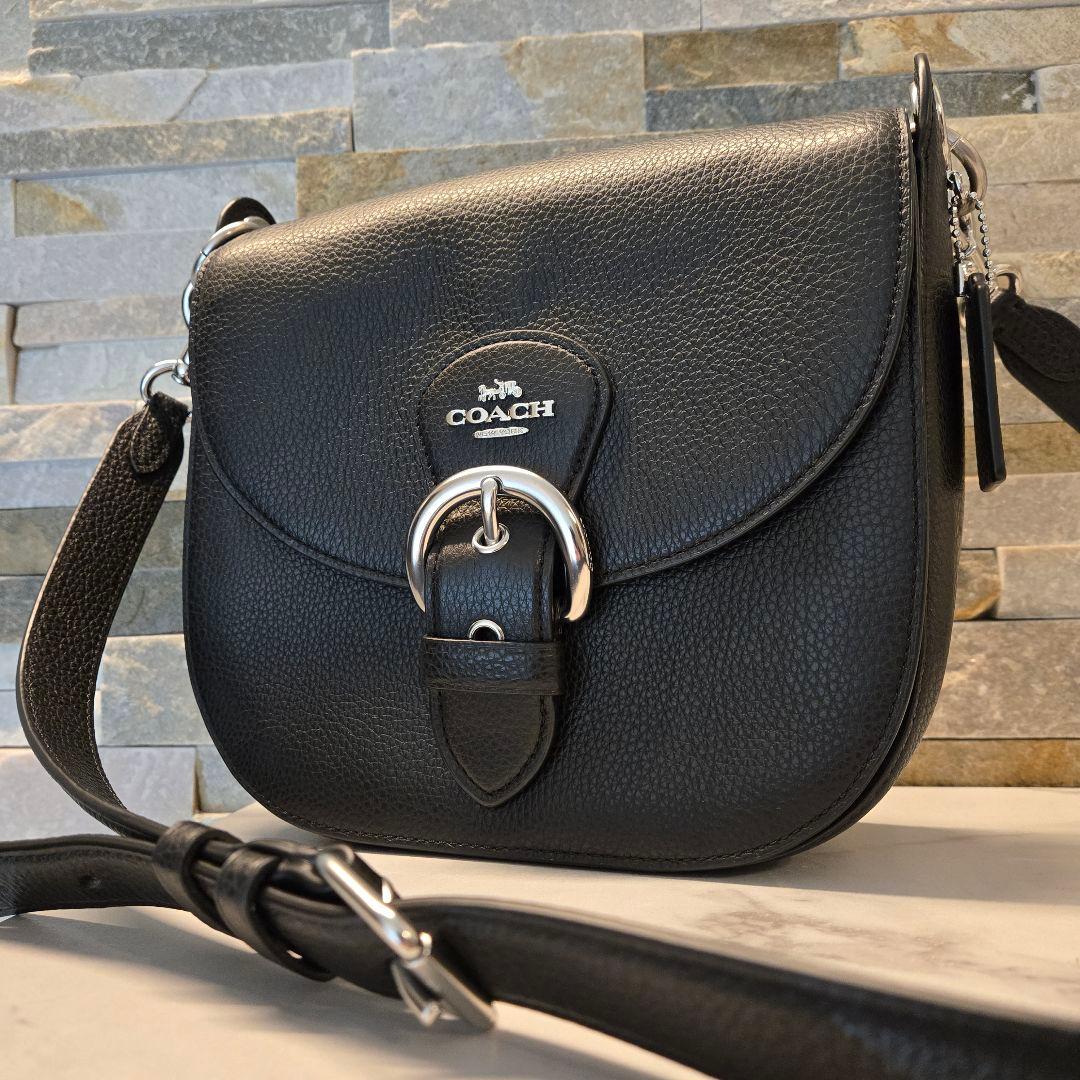 美品　COACH コーチ　ショルダーバッグ　レザー　クリオ　ブラック