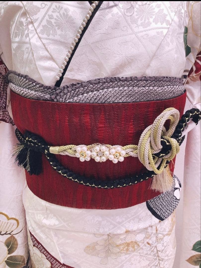 【美品】振袖フルセット　白古典　154〜165cm